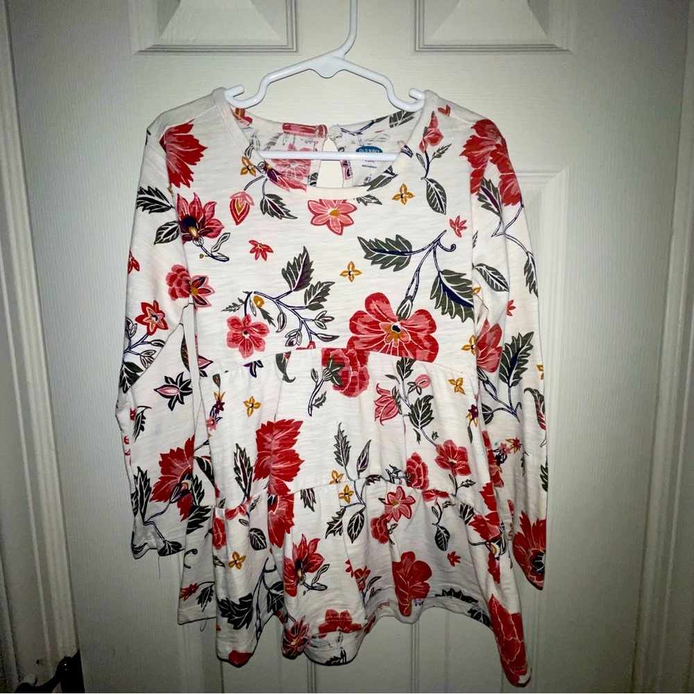 Girls Old Navy flowy tunic long sleeve shirt size 6/7